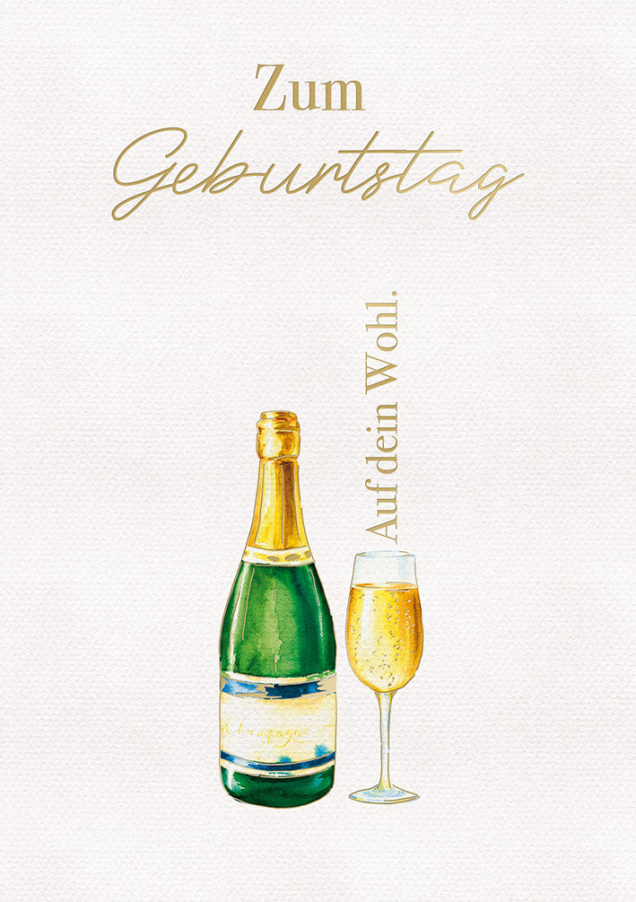 White Dreams Geburtstagskarte „Sekt“