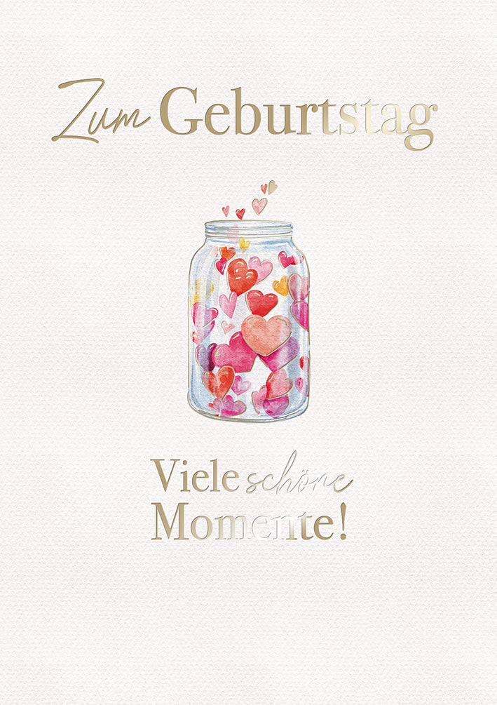 White Dreams Geburtstagskarte „Herzglas“