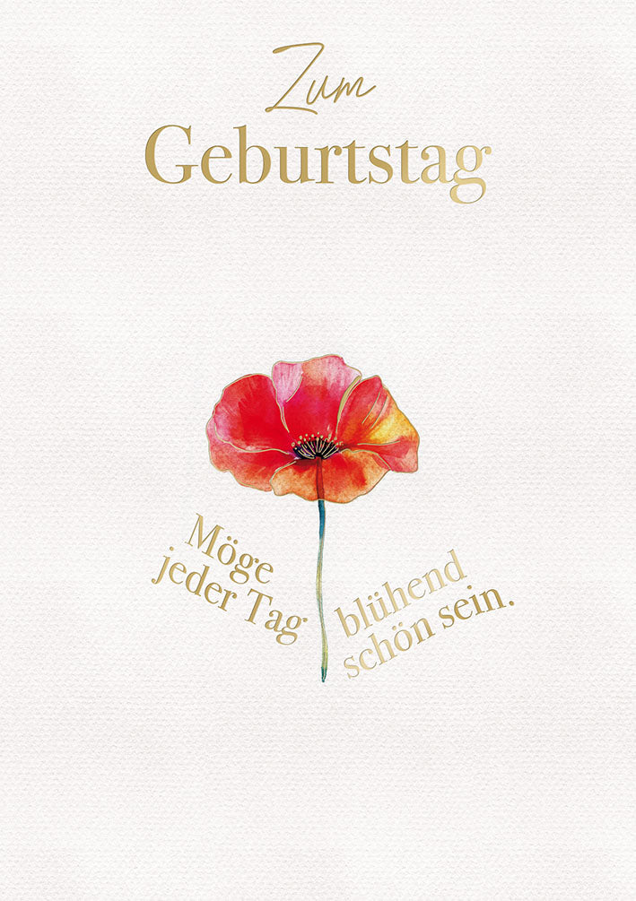 White Dreams Geburtstagskarte „Mohnblume“