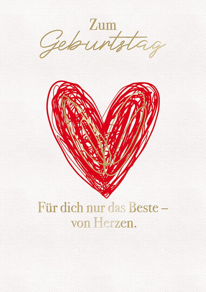 White Dreams Geburtstagskarte „Kritzelherz“