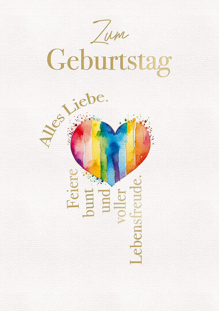 White Dreams Geburtstagskarte „Regenbogenherz“