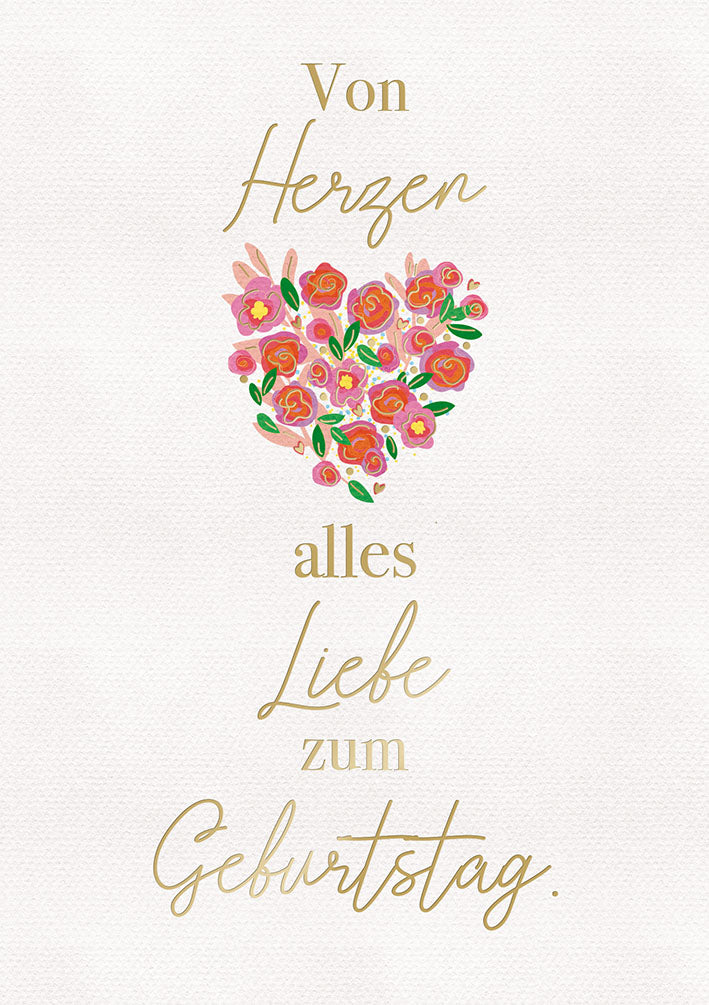 White Dreams Geburtstagskarte „Blumenherz“