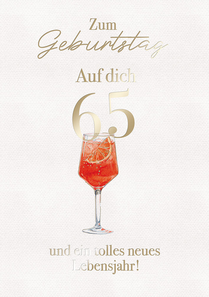 White Dreams Karte zum 65. Geburtstag „Sommerdrink“