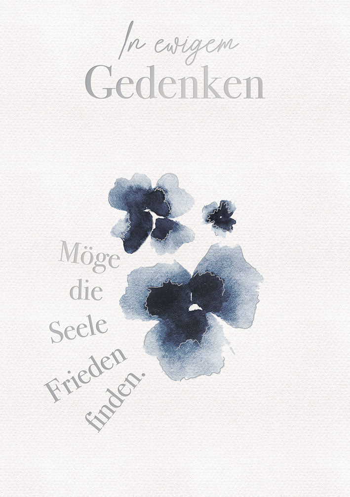 White Dreams Trauerkarte „Blaue Blüten“