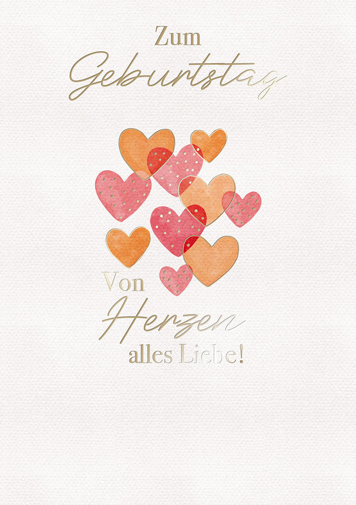 White Dreams Geburtstagskarte „Herzen – Von Herzen alles Liebe“