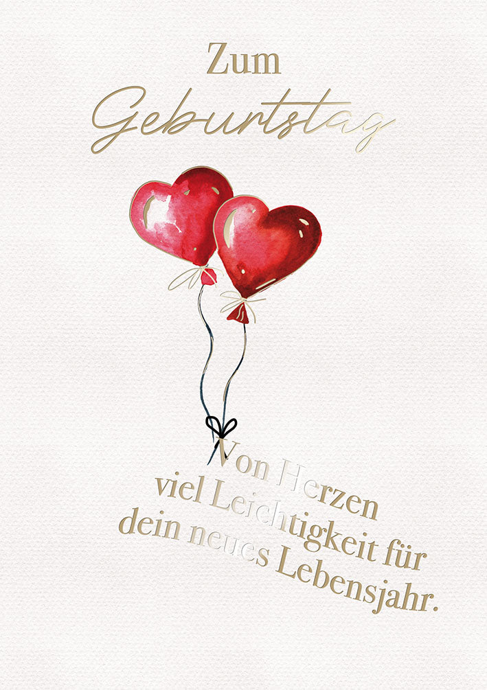 White Dreams Geburtstagskarte „Herzballons“