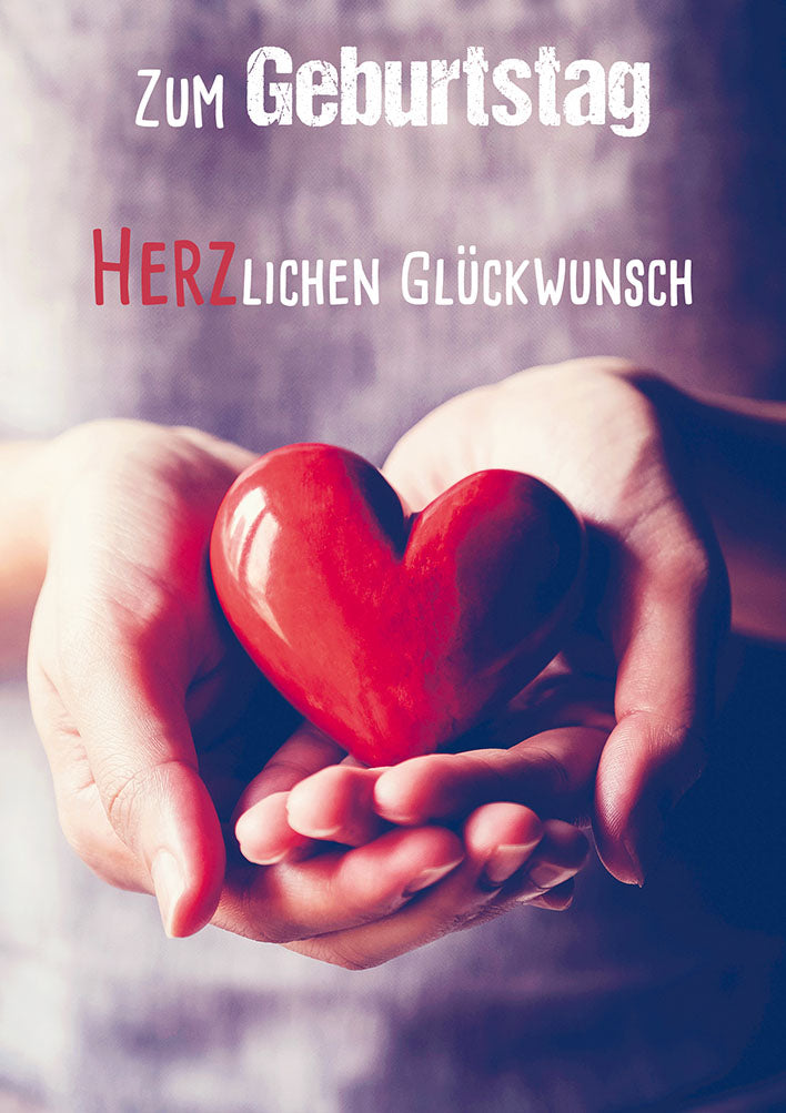 Geburtstagskarte „Herz in Händen“