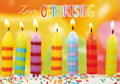 Amelie Geburtstagskarte „Bunte Kerzen“