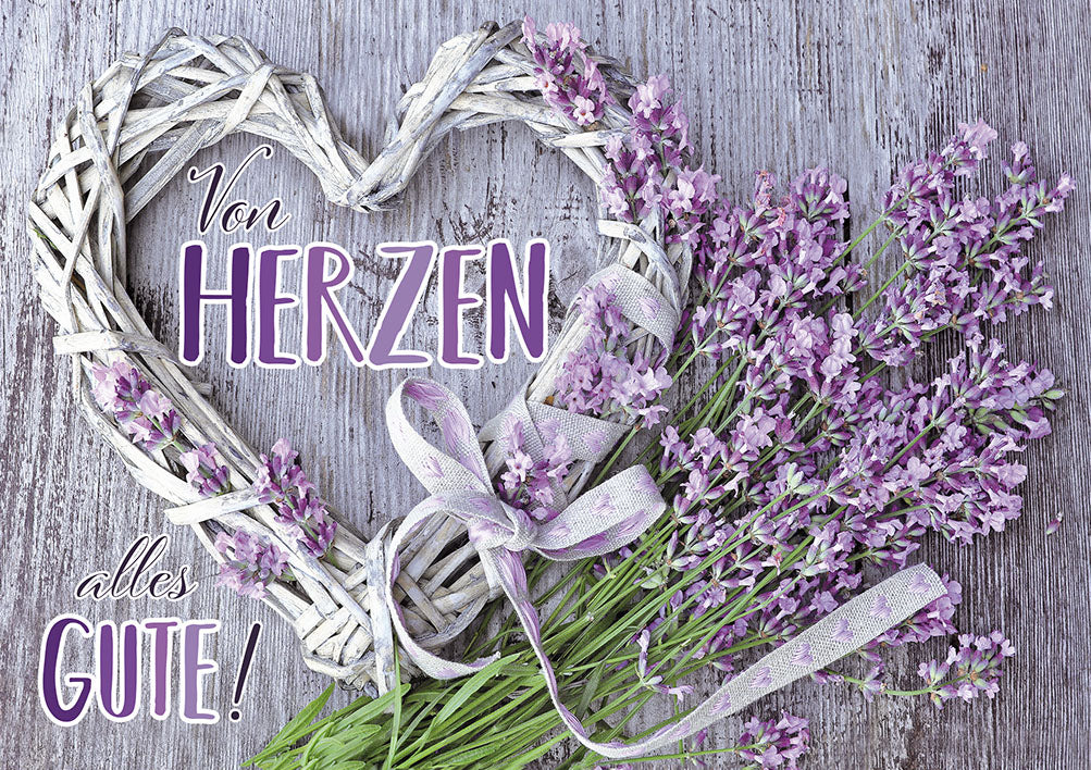 Amelie Glückwunschkarte „Lavendelherz“