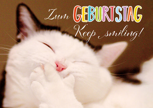 Amelie Geburtstagskarte „Lächelnde Katze“