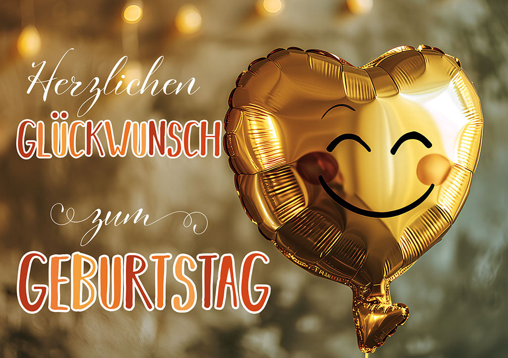 Amelie Geburtstagskarte „Smiley-Ballon“