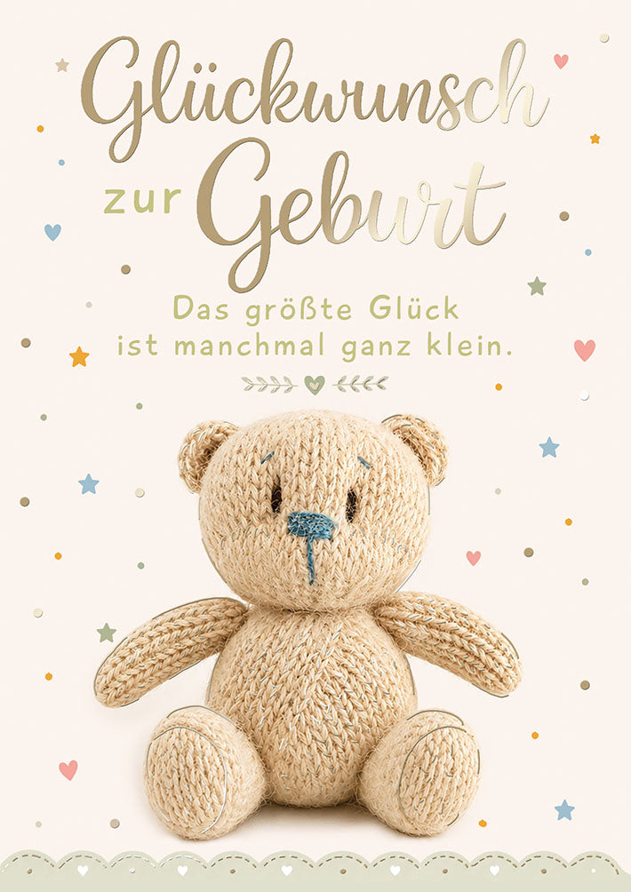 Karte zur Geburt „Teddybär“