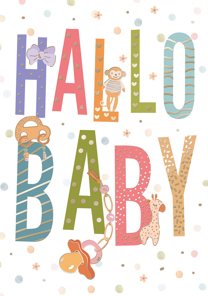Karte zur Geburt „Hallo Baby“
