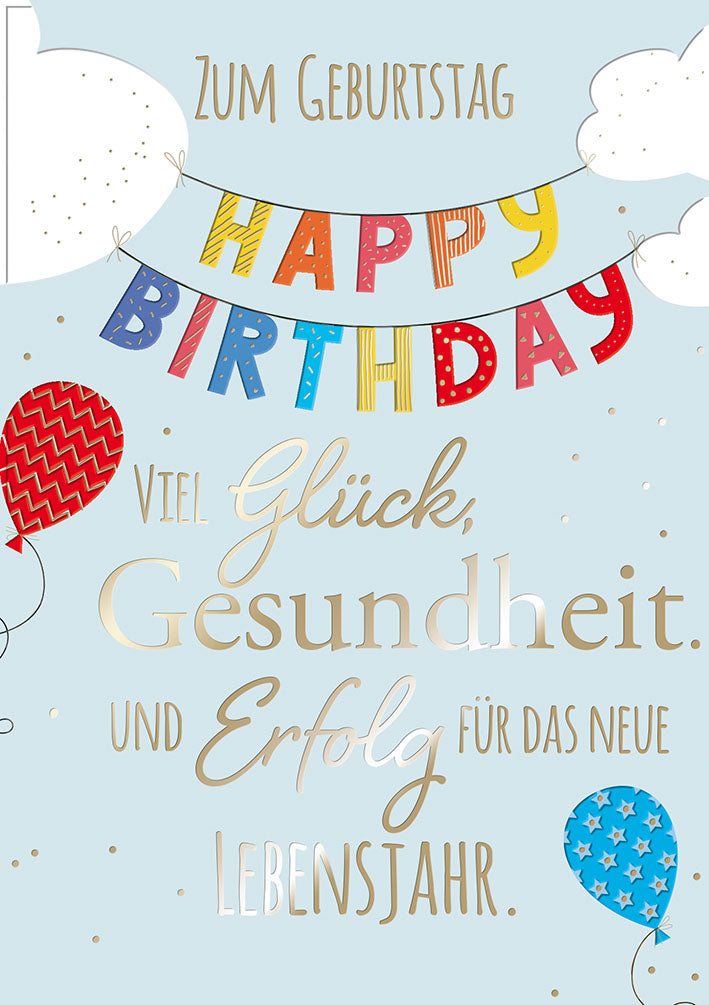 Geburtstagskarte „Happy-Birthday-Girlande“