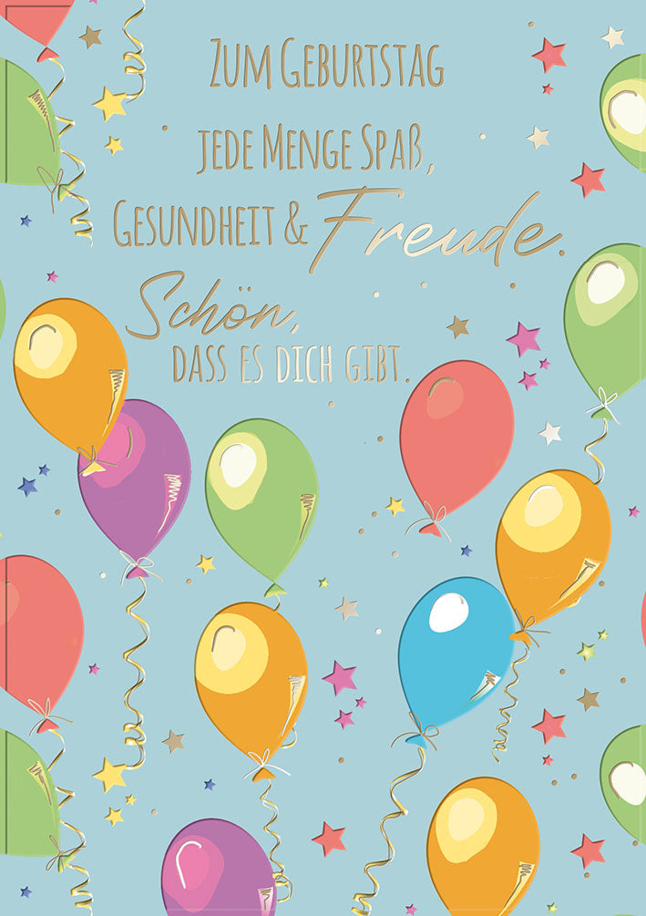 Geburtstagskarte „Bunte Luftballons“