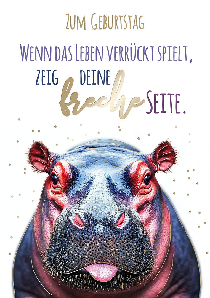 Hippo Birthday Geburtstagskarte „Frech“