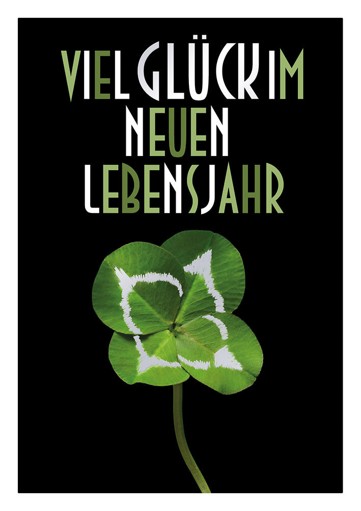 Farbrausch Geburtstagskarte „Kleeblatt“