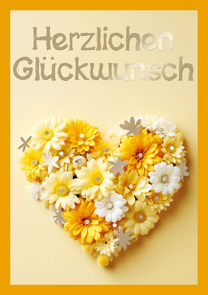Farbrausch Geburtstagskarte „Blumenherz“