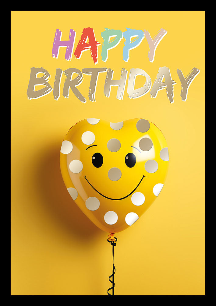 Farbrausch Geburtstagskarte „Smiley-Herzballon“