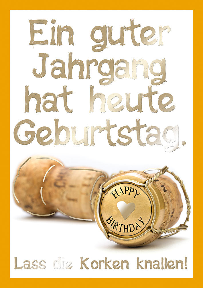 Farbrausch Geburtstagskarte „Sektkorken“