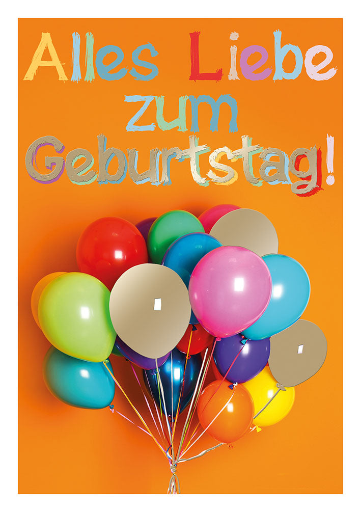 Farbrausch Geburtstagskarte „Luftballons“