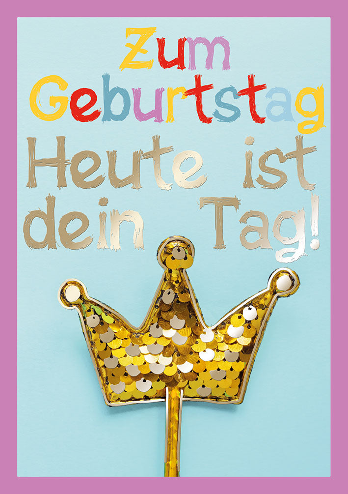 Farbrausch Geburtstagskarte „Goldkrone“