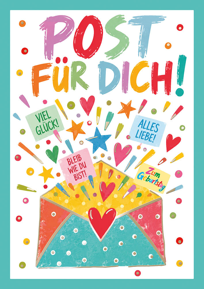 Farbrausch Geburtstagskarte „Post für dich“