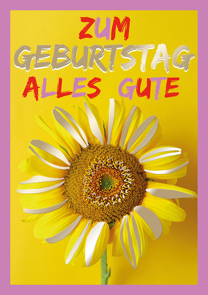 Farbrausch Geburtstagskarte „Sonnenblume“