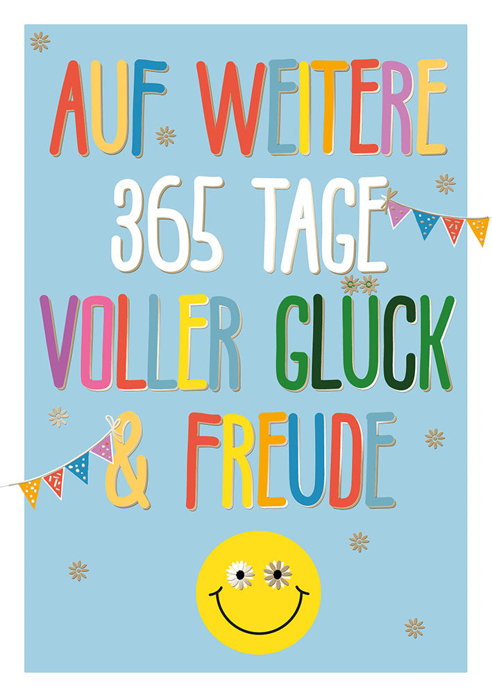 Farbrausch Geburtstagskarte „365 Tage Glück“