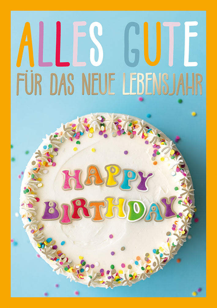 Farbrausch Geburtstagskarte „Happy-Birthday-Torte“