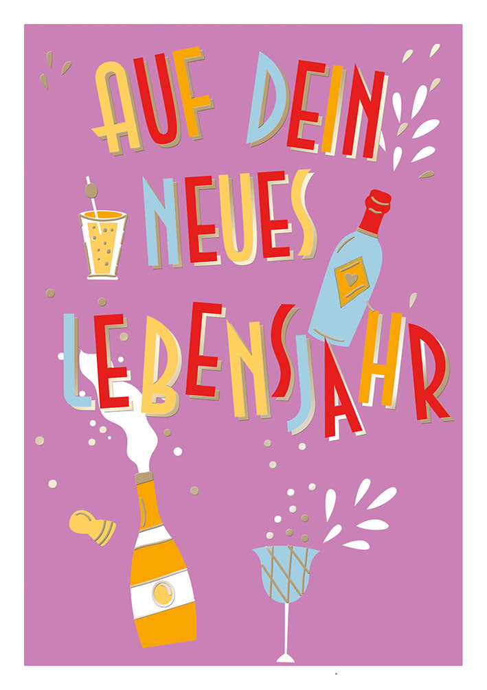 Farbrausch Geburtstagskarte „Prost“