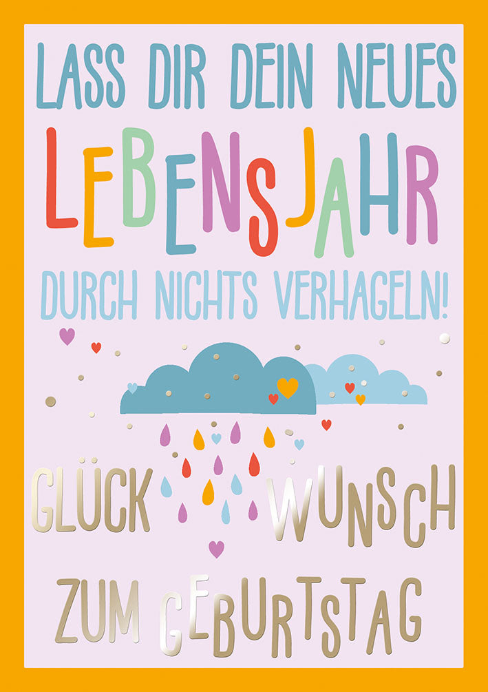 Farbrausch Geburtstagskarte „Glückswolke“