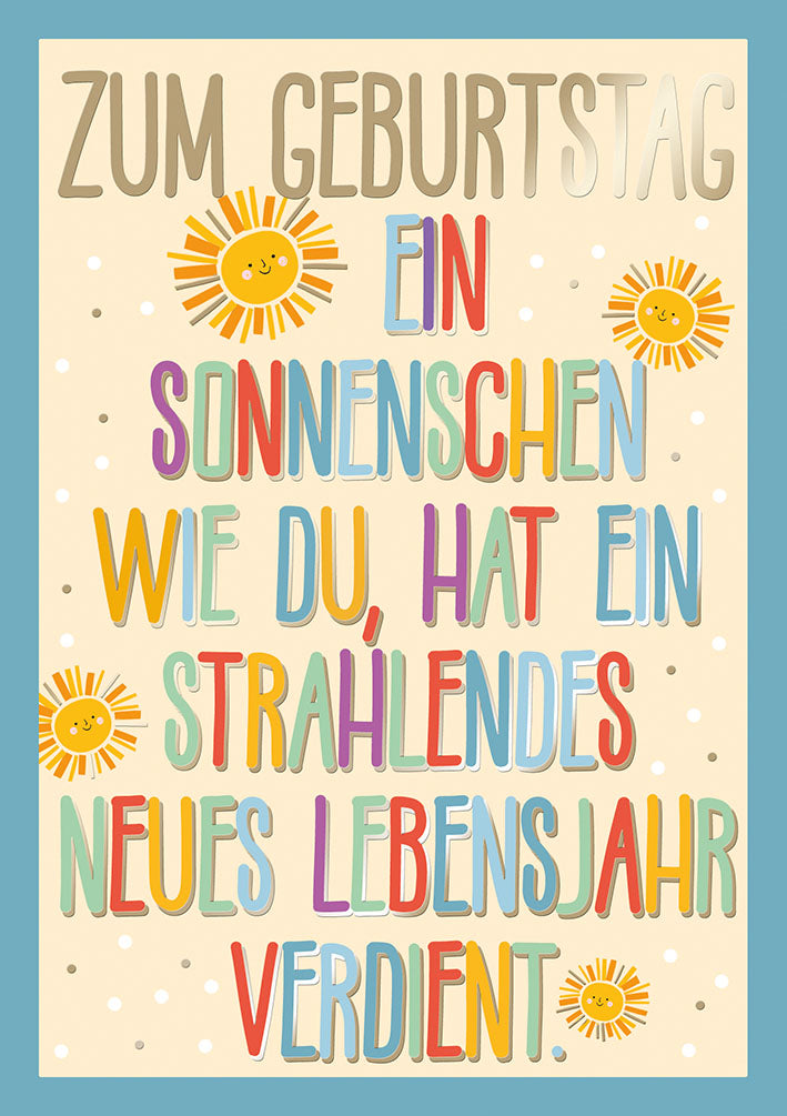 Farbrausch Geburtstagskarte „Strahlender Sonnenschein“
