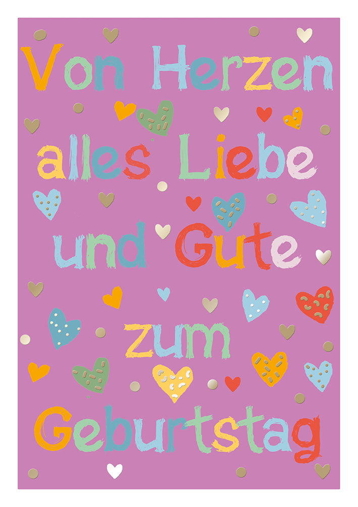 Farbrausch Geburtstagskarte „Von Herzen alles Liebe“