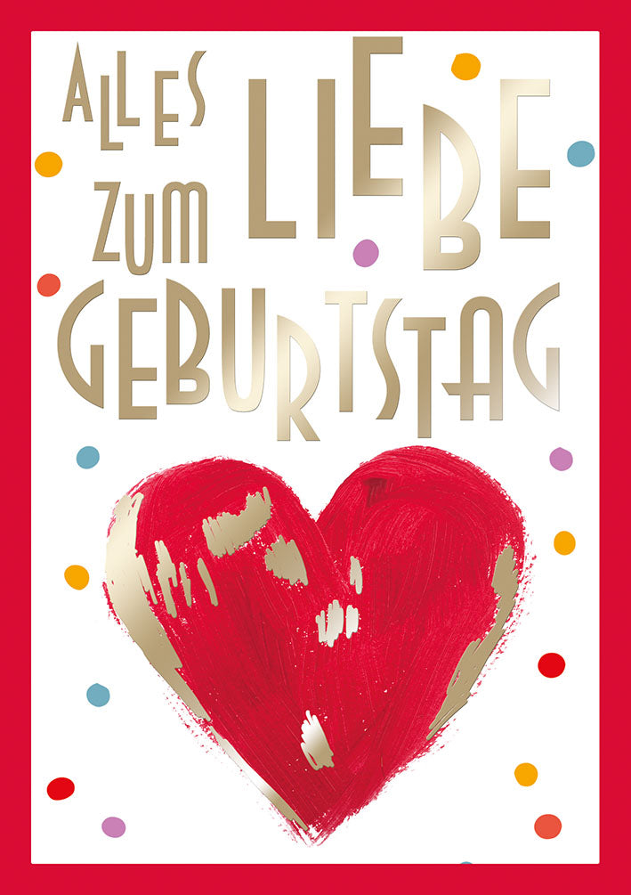 Farbrausch Geburtstagskarte „Großes rotes Herz“