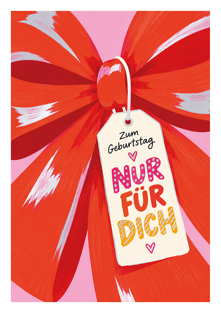 Farbrausch Geburtstagskarte „Rote Schleife“