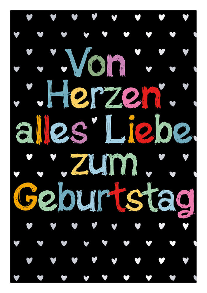 Farbrausch Geburtstagskarte „Herzchenmuster“