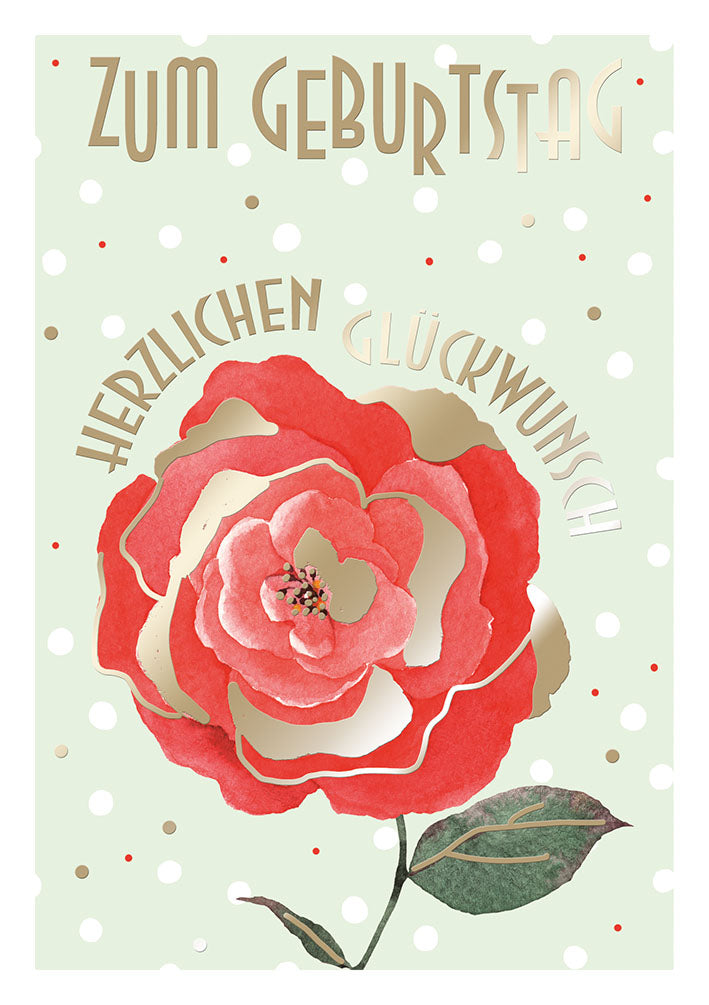 Farbrausch Geburtstagskarte „Rote Blüte“