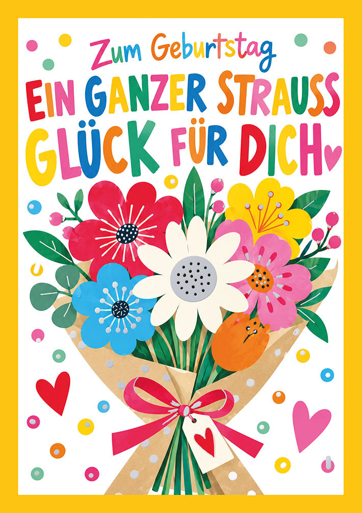 Farbrausch Geburtstagskarte „Bunter Blumenstrauß“