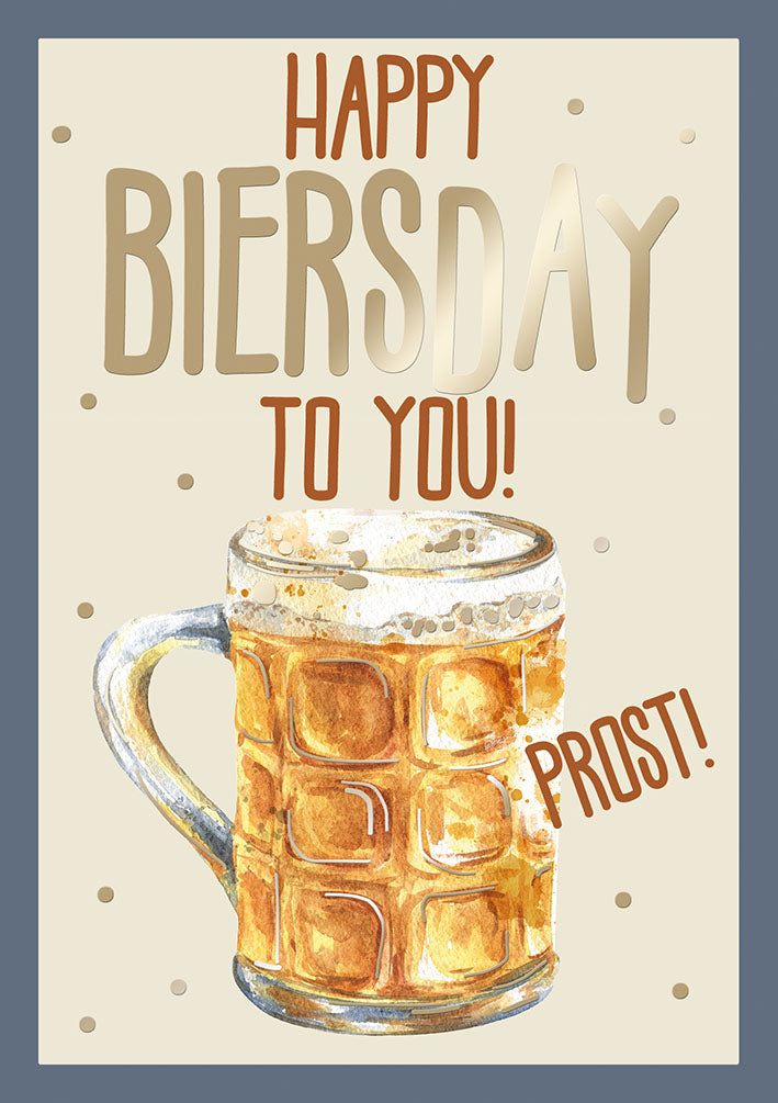 Farbrausch Geburtstagskarte „Happy Biersday“