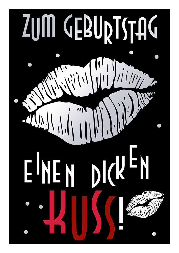 Farbrausch Geburtstagskarte „Dicker Kuss“