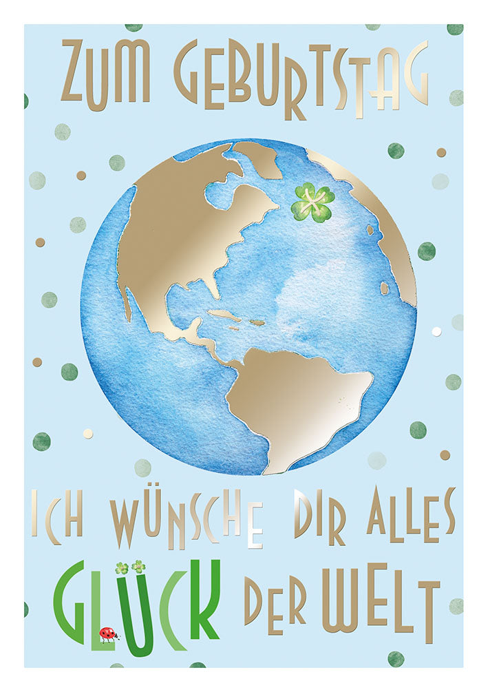 Farbrausch Geburtstagskarte „Weltkugel“