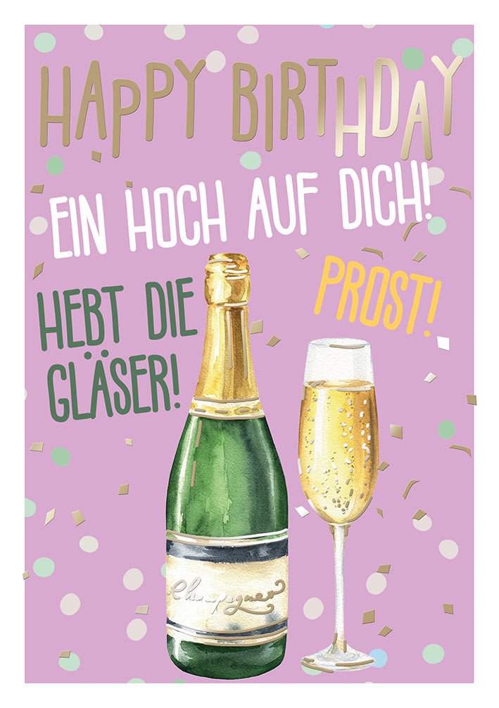 Farbrausch Geburtstagskarte „Ein Hoch auf dich“