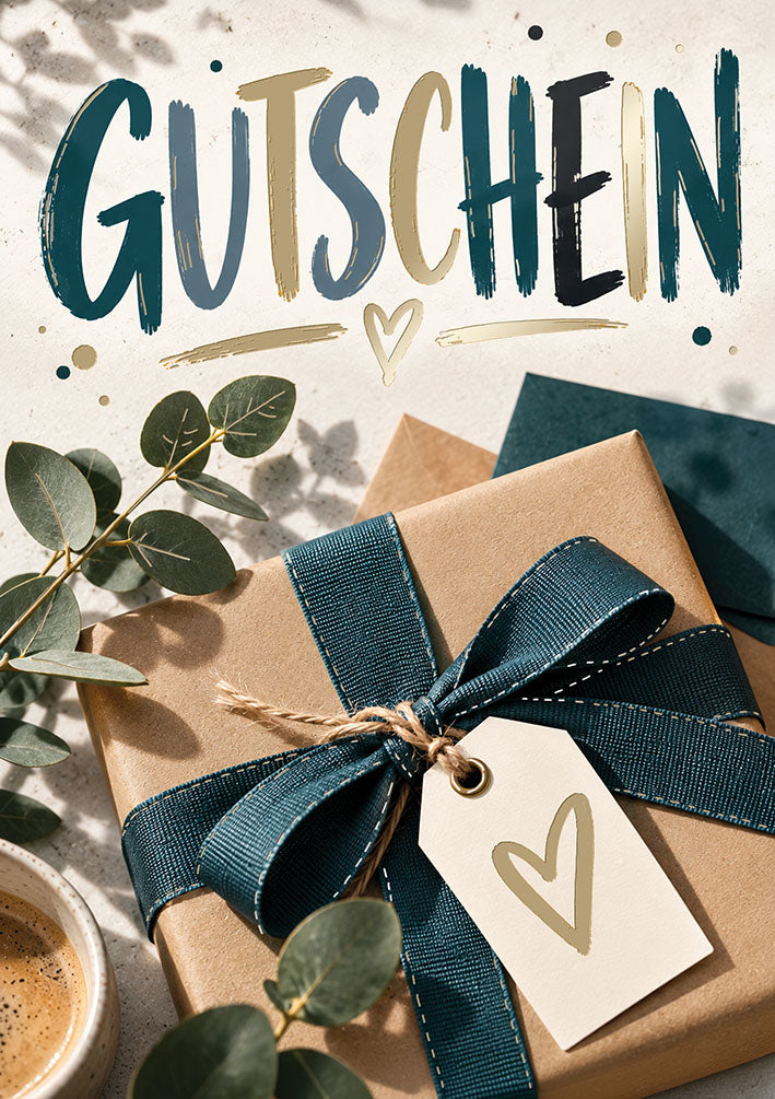 Gutscheinkarte „Geschenk mit Schleife“