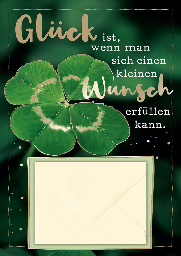 Geldkarte „Kleeblatt – Kleiner Wunsch“