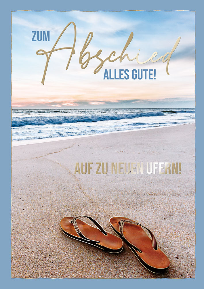 Abschiedskarte „Flip-Flops am Strand“
