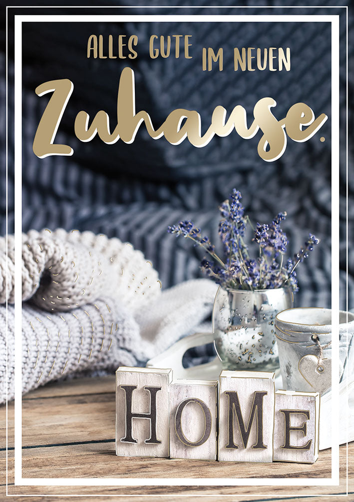 Karte zum Einzug „HOME-Buchstaben“