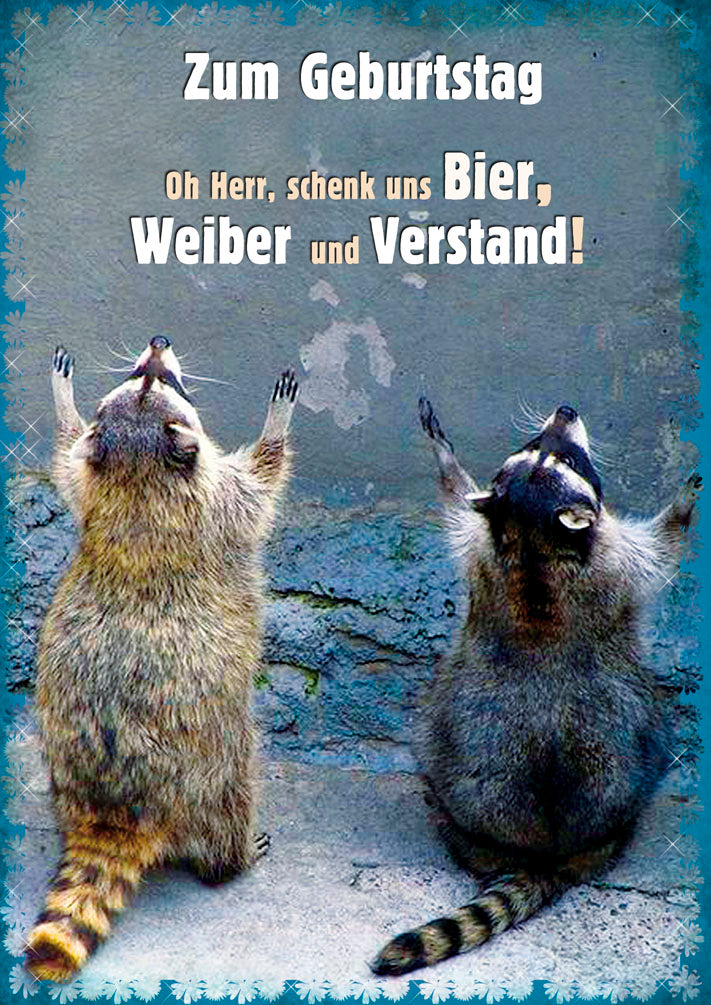 Geburtstagskarte „Waschbären“
