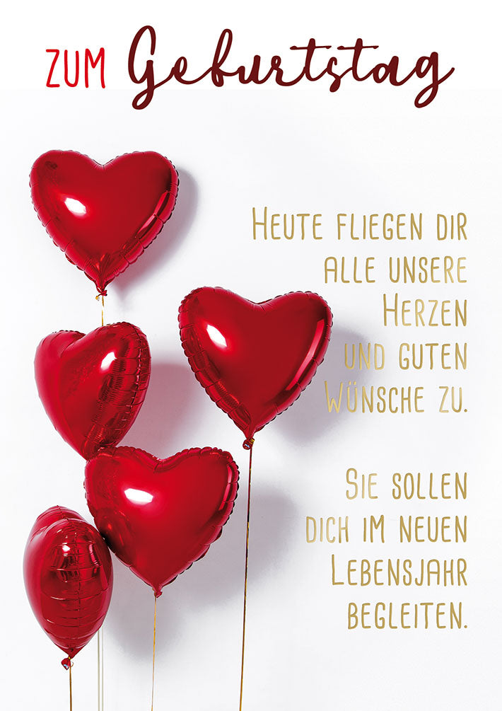 Geburtstagskarte „Herzballons II“