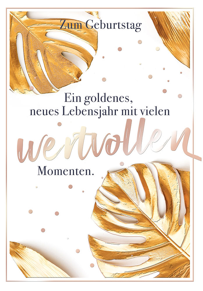 Geburtstagskarte „Goldene Blätter“
